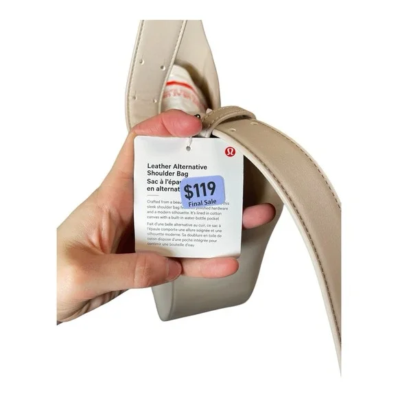 Lululemon Cactus Leather Shoulder Bag 8L Cashew With Silver Hardware & Dust Bag - Picture 12 of 16